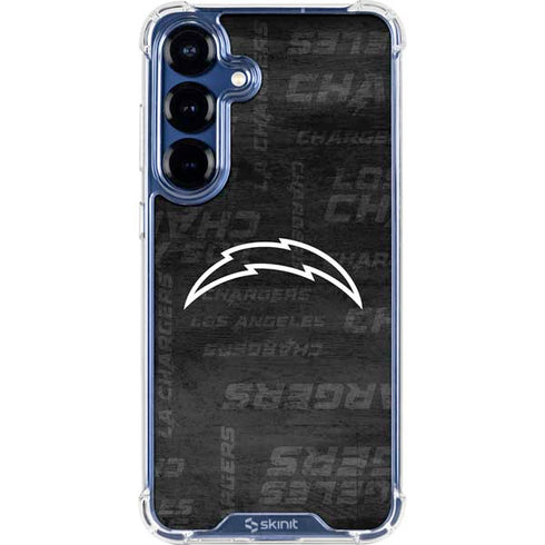 NFL Los Angeles Chargers Black & White Galaxy S25 Clear Case